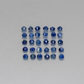 Pedras preciosas de safira azul natural de  ct, corte redondo, VVS-VS