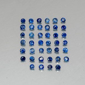 Pedras preciosas de safira azul natural de  ct, corte redondo, VVS-VS