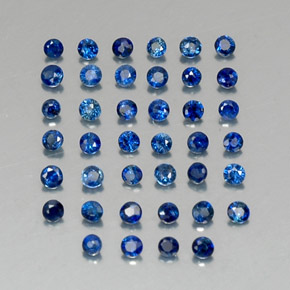 Pedras preciosas de safira azul natural de  ct, corte redondo, VVS-VS