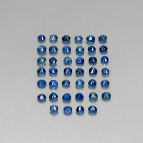 Pedras preciosas de safira azul natural de  ct, corte redondo, VVS-VS