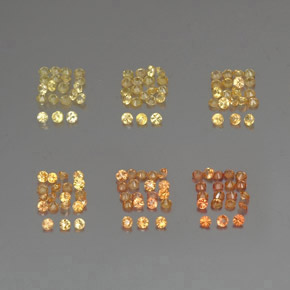 Pedras preciosas de safira laranja natural de  ct, corte redondo, VVS-VS