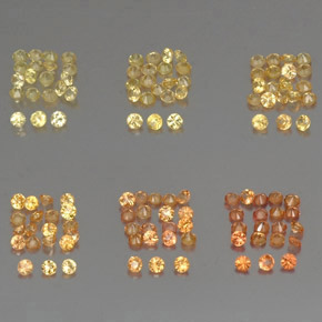 Pedras preciosas de safira laranja natural de  ct, corte redondo, VVS-VS