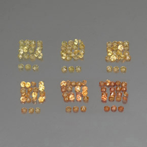 Pedras preciosas de safira laranja natural de  ct, corte redondo, VVS-VS