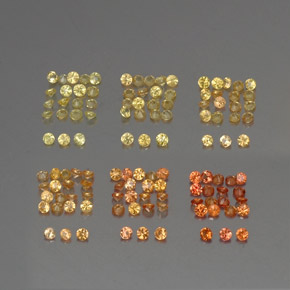 Pedras preciosas de safira laranja natural de  ct, corte redondo, VVS-VS