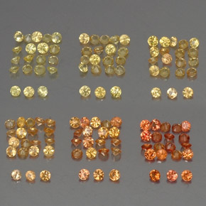 Pedras preciosas de safira laranja natural de  ct, corte redondo, VVS-VS