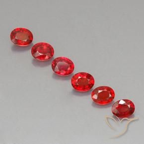 Pedras preciosas de Safira Vermelho brilhante natural de 1.85 ct, oval, VVS-VS