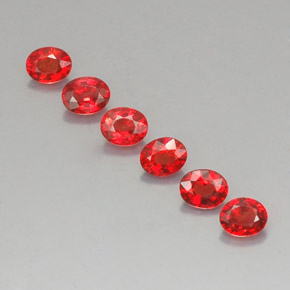 Pedras preciosas de safira laranja natural de  ct, corte oval, VVS-VS