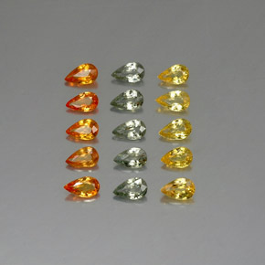 Pedras preciosas de safira multicolorido natural de  ct, formato de pêra, VVS-VS