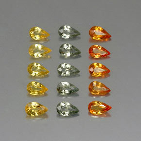 Pedras preciosas de safira multicolorido natural de  ct, formato de pêra, VVS-VS