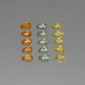 Pedras preciosas de safira multicolorido natural de  ct, formato de pêra, VVS-VS