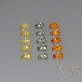 Pedras preciosas de safira multicolorido natural de 3,88 ct, formato de pêra, VVS