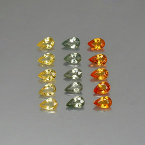 Pedras preciosas de safira multicolorido natural de 3,58 ct, formato de pêra, VVS-VS