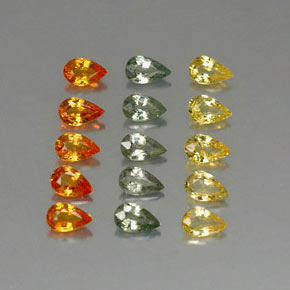 Pedras preciosas de safira multicolorido natural de 3,58 ct, formato de pêra, VVS-VS