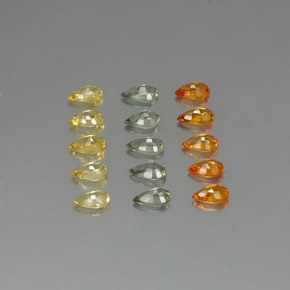 Pedras preciosas de safira multicolorido natural de 3,58 ct, formato de pêra, VVS-VS