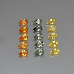 Pedras preciosas de safira multicolorido natural de 4,20 ct, formato de pêra, VVS-VS