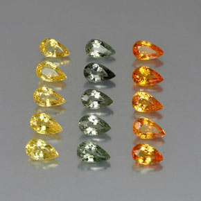 Pedras preciosas de safira multicolorido natural de 4,20 ct, formato de pêra, VVS-VS