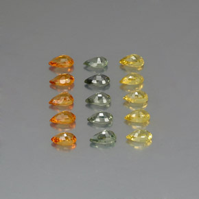 Pedras preciosas de safira multicolorido natural de 4,20 ct, formato de pêra, VVS-VS