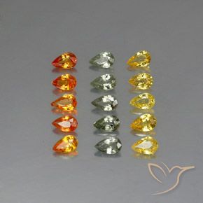Pedras preciosas de safira multicolorido natural de 4,05 ct, formato de pêra, VVS-VS