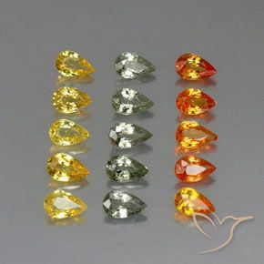 Pedras preciosas de safira multicolorido natural de 4,05 ct, formato de pêra, VVS-VS