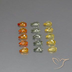 Pedras preciosas de safira multicolorido natural de 4,05 ct, formato de pêra, VVS-VS
