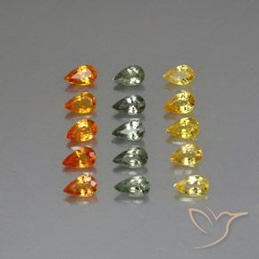 4.32ctw Natural Multicolorido Safira, Formato de pêra, VVS-VS