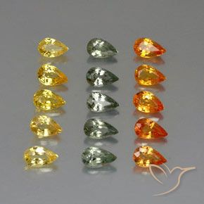 Pedras preciosas de Safira Multicolorido natural de 4.32 ct, Formato de pêra, VVS-VS