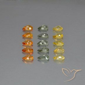 Pedras preciosas de Safira Multicolorido natural de 4.32 ct, Formato de pêra, VVS-VS