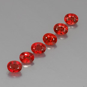 Pedras preciosas de safira laranja natural de  ct, corte oval, VVS-VS