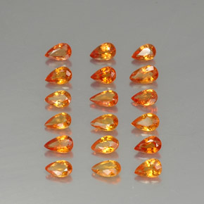 Pedras preciosas de safira laranja natural de  ct, formato de pêra, VVS-VS
