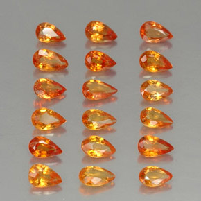 Pedras preciosas de safira laranja natural de  ct, formato de pêra, VVS-VS