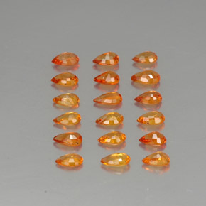 Pedras preciosas de safira laranja natural de  ct, formato de pêra, VVS-VS