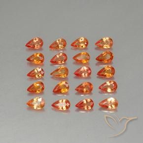4.60ctw Natural Laranja Médio Safira, Formato de pêra, VVS-VS