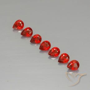 Pedras preciosas de safira laranja natural de 1,97 ct, formato de pêra, VVS-VS