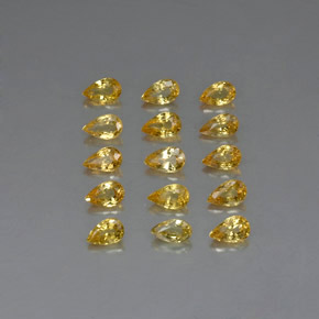 Pedras preciosas de safira ouro natural de  ct, formato de pêra, VVS-VS