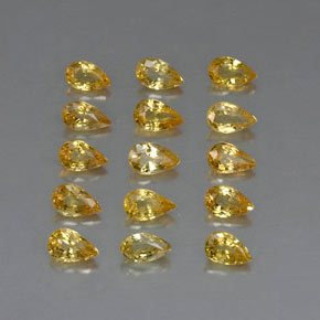 Pedras preciosas de safira ouro natural de  ct, formato de pêra, VVS-VS