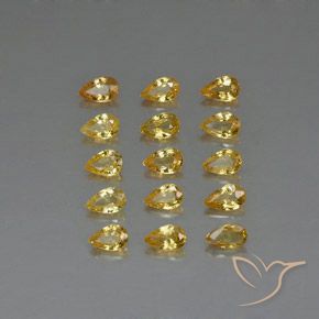 Pedras preciosas de safira amarelo natural de 4,27 ct, formato de pêra, VVS-VS
