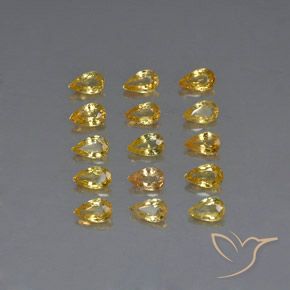 Pedras preciosas de safira amarelo natural de 3,73 ct, formato de pêra, VVS-VS