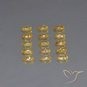 Pedras preciosas de safira amarelo natural de 3,73 ct, formato de pêra, VVS-VS