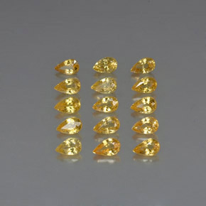 Pedras preciosas de safira amarelo natural de  ct, formato de pêra, VVS-VS
