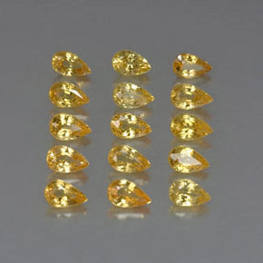 Pedras preciosas de safira amarelo natural de  ct, formato de pêra, VVS-VS