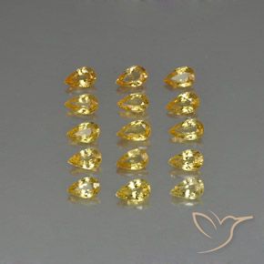 Pedras preciosas de safira amarelo natural de 3,68 ct, formato de pêra, VVS-VS