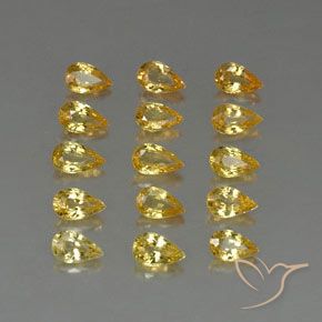 Pedras preciosas de safira amarelo natural de 3,68 ct, formato de pêra, VVS-VS