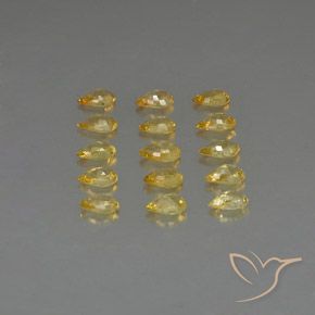 Pedras preciosas de safira amarelo natural de 3,68 ct, formato de pêra, VVS-VS