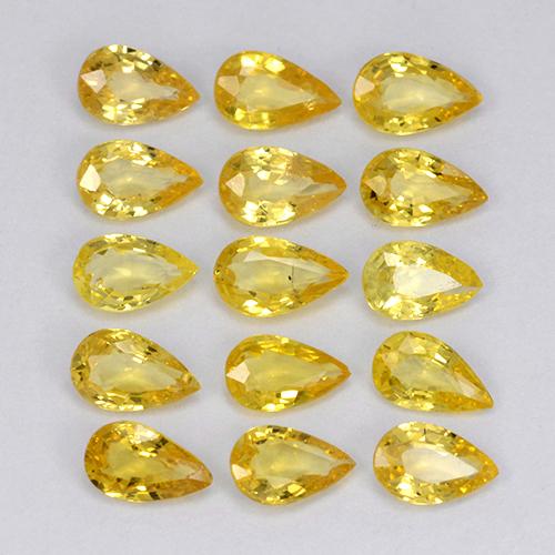 Pedras preciosas de safira amarelo natural de 3,26 ct, formato de pêra, VVS-VS