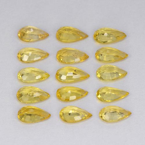 Pedras preciosas de safira amarelo natural de 3,26 ct, formato de pêra, VVS-VS
