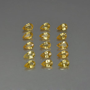 Pedras preciosas de safira amarelo natural de  ct, formato de pêra, VVS-VS