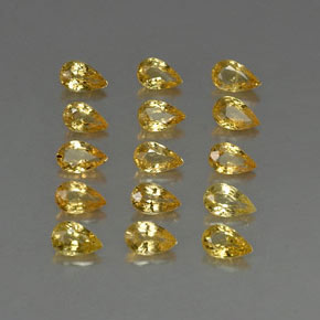 Pedras preciosas de safira amarelo natural de  ct, formato de pêra, VVS-VS