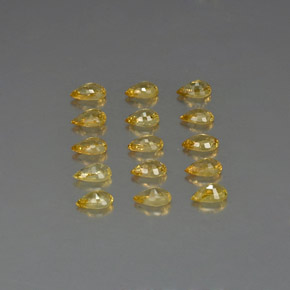 Pedras preciosas de safira amarelo natural de  ct, formato de pêra, VVS-VS