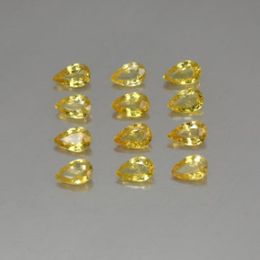 Pedras preciosas de safira ouro natural de  ct, formato de pêra, VVS-VS