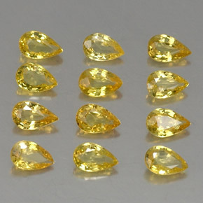 Pedras preciosas de safira ouro natural de  ct, formato de pêra, VVS-VS
